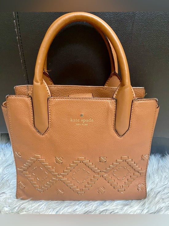 kate spade Handbags - Kate Spade New York Tan Leather Embossed Top-Handle Bag